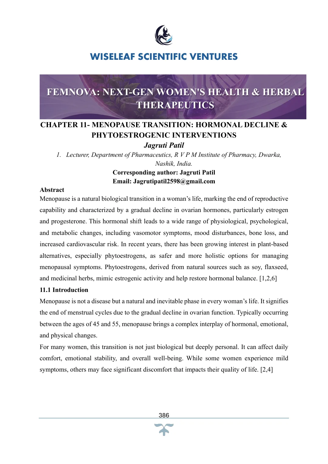 Menopause Transition: Hormonal Decline & Phytoestrogenic Interventions — first page preview