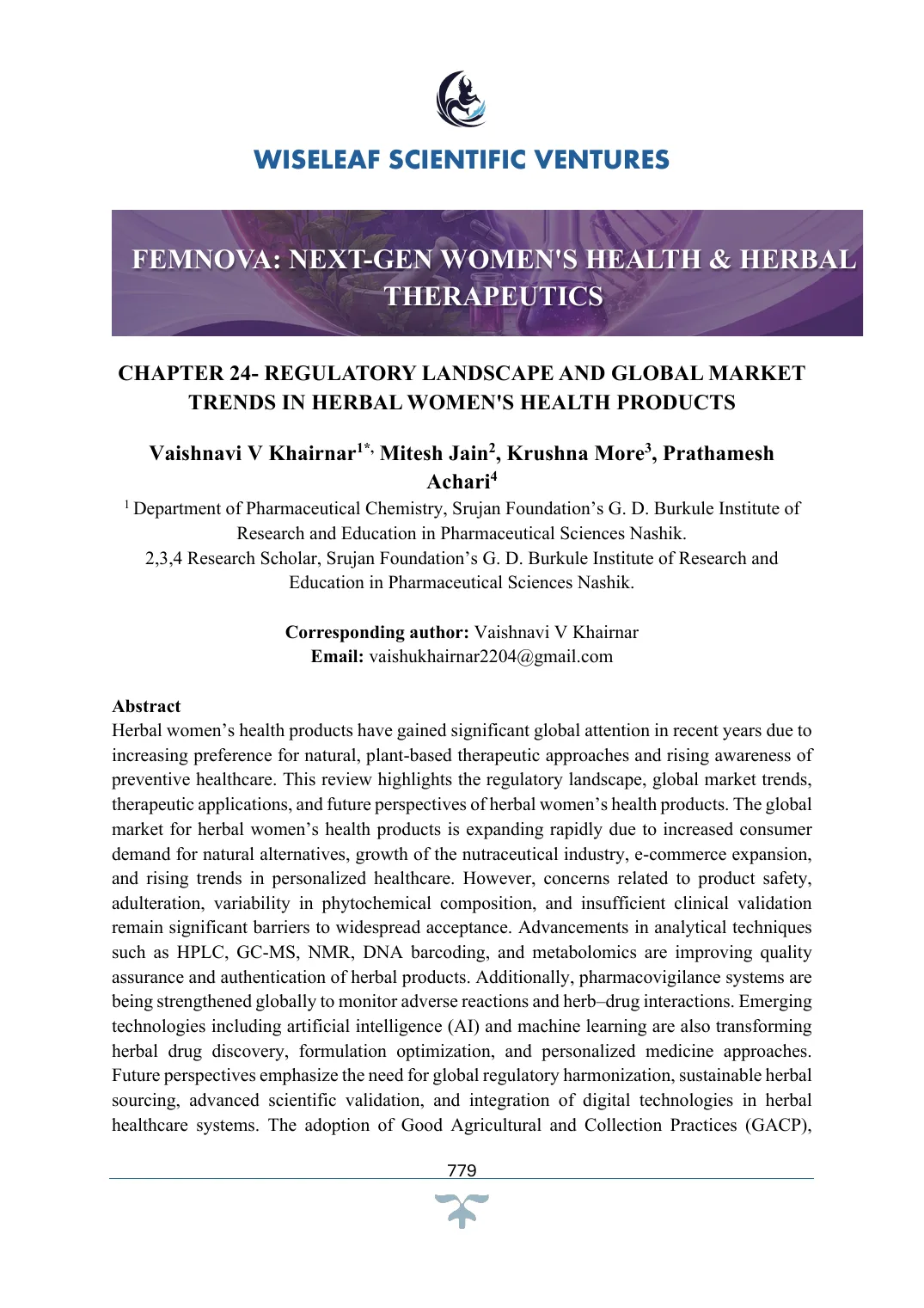 Regulatory Landscape and Global Market Trends in Herbal Women's Health Products — first page preview