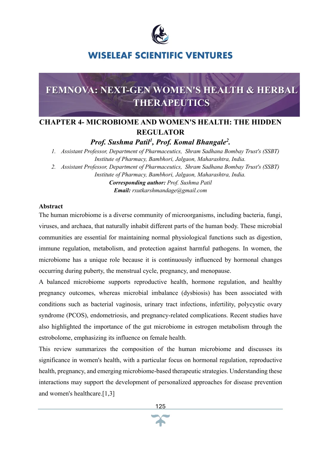 Microbiome and Women's Health: The Hidden Regulator — first page preview