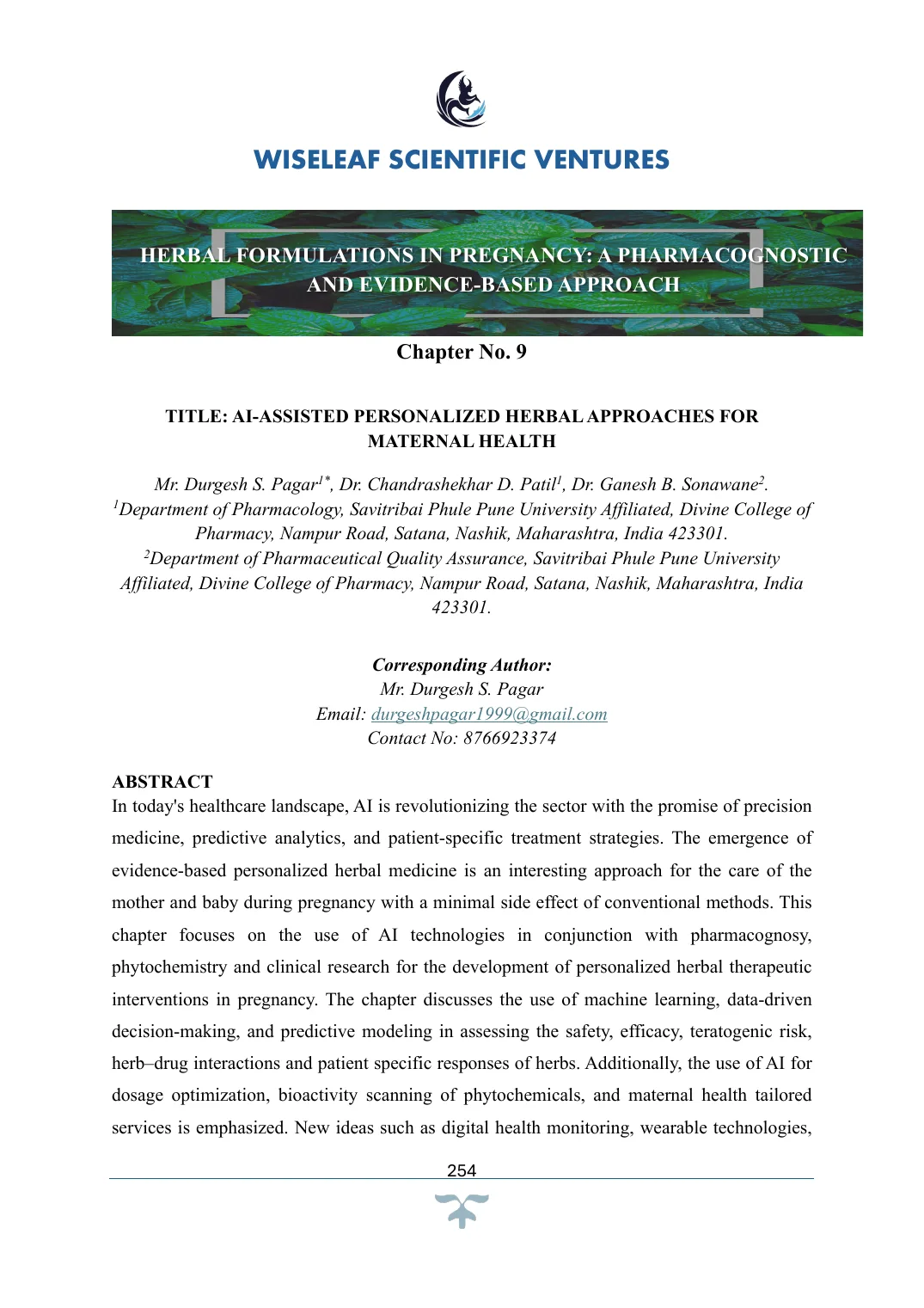 AI-Assisted Personalized Herbal Approaches for Maternal Health — first page preview