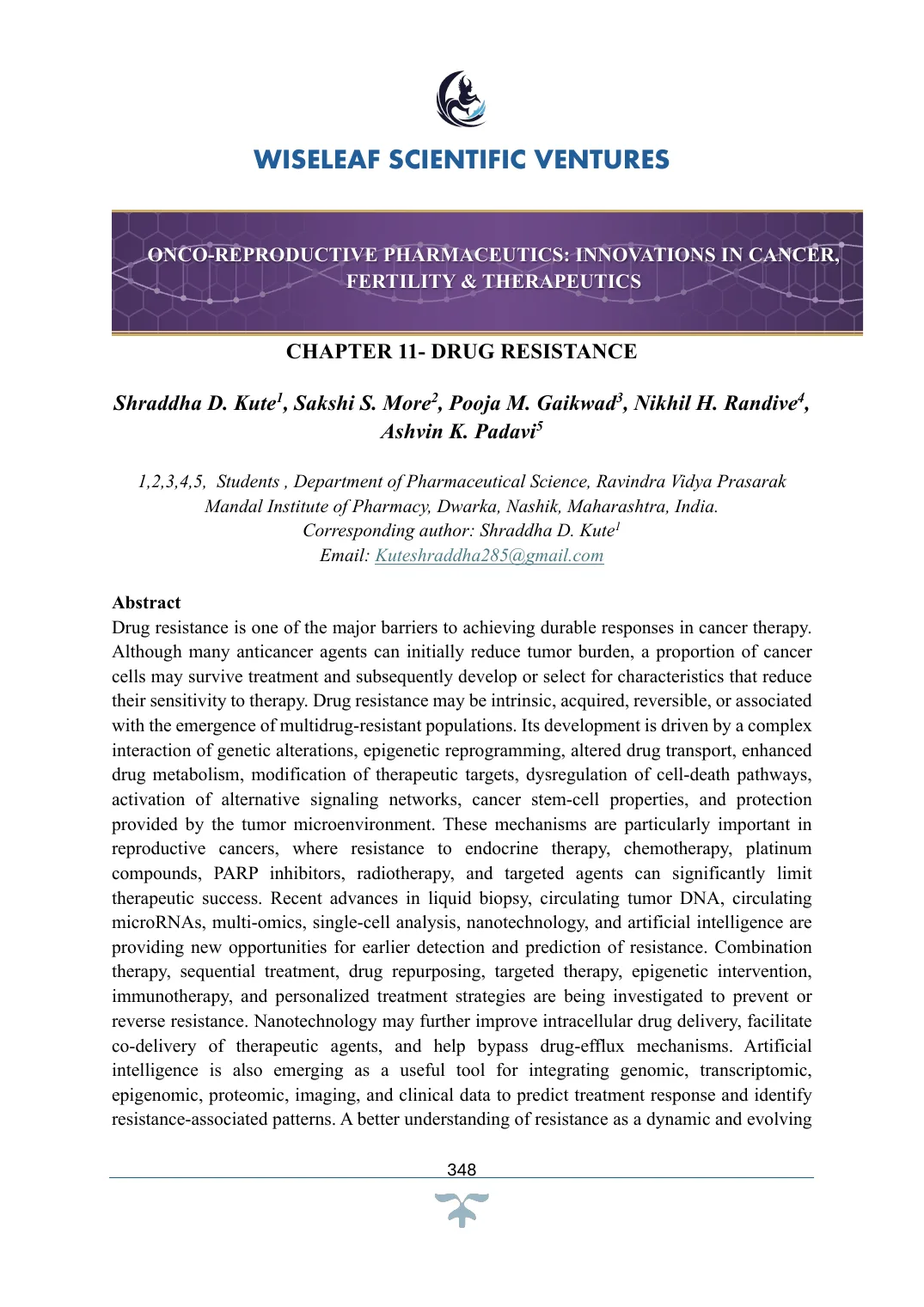 Drug Resistance — first page preview