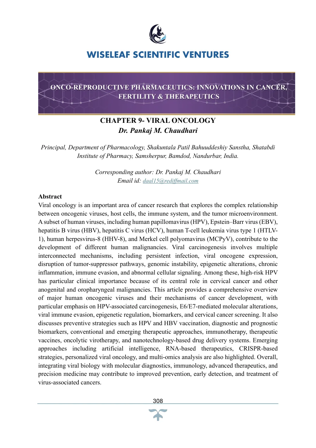 Viral Oncology — first page preview